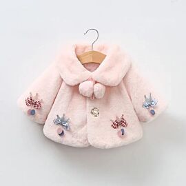 3 6 9 12 18 Months Baby Jackets For Girls Christmas Princess Cloak Autumn Warm Plush Coat Kids Outwear Newborn Baby Girl Clothes