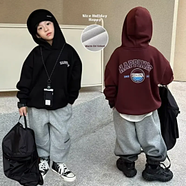 Trendy Brand Children's Sweatshirt Autumn Collection 2023 New Style Korean Design Mid To Large Boys Pullover Hoodie