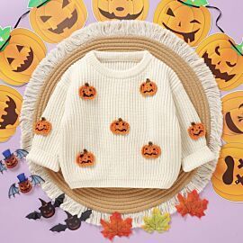 MISOWMNJOY Newborn Baby Girls Boys Winter Sweater Halloween Long Sleeve Crew Neck Pumpkin Warm Pullover Tops Kids Jumper Clothes
