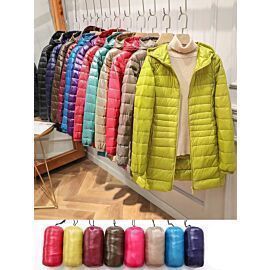 Female Long Warm Down Coat with Portable Storage Bag Women Light Down Jacket Ladies Overcoats Hip-Length High Street